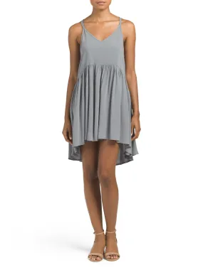 DREAMERS Juniors V Neck Babydoll Dress