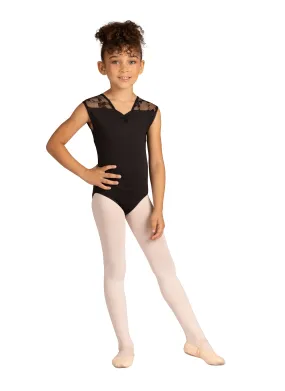 Kids Gillian V-Neck Bow Print Leotard