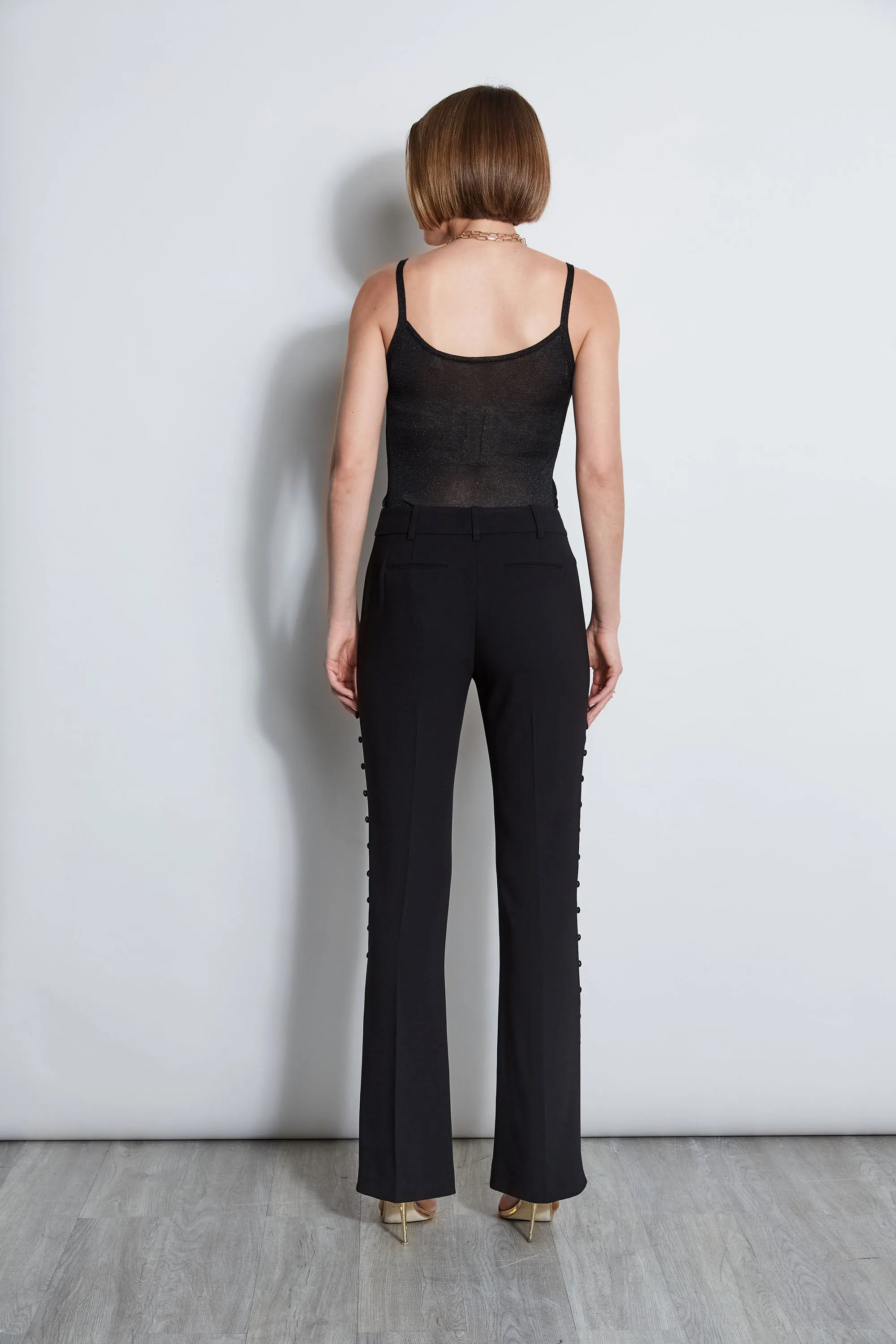 Side Button Crepe Pant