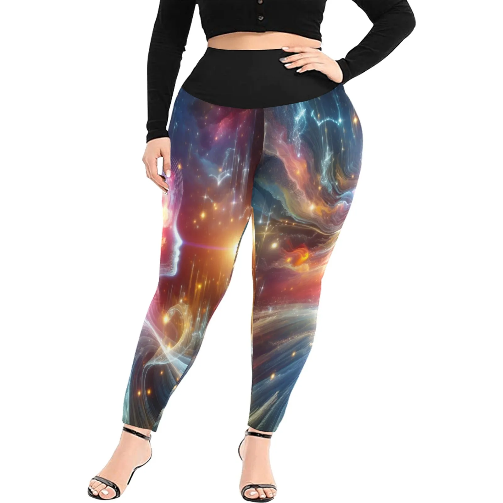 Women's High Waist Leggings(Plus Size)(ModelL45)